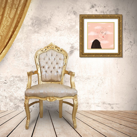 Head in the Clouds Gold Ornate Wood Framed Art Print with Double Matting by Holikova, Petra