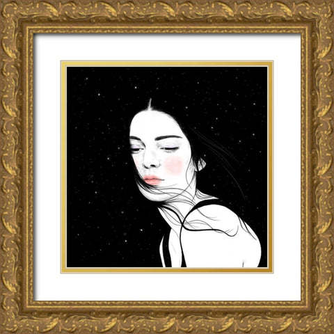 Stars Gold Ornate Wood Framed Art Print with Double Matting by Holikova, Petra