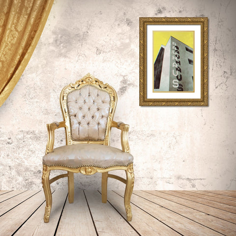 Bauhaus Dessau architecture in vintage magazine style Gold Ornate Wood Framed Art Print with Double Matting by Laiz Blursbyai, Rosana
