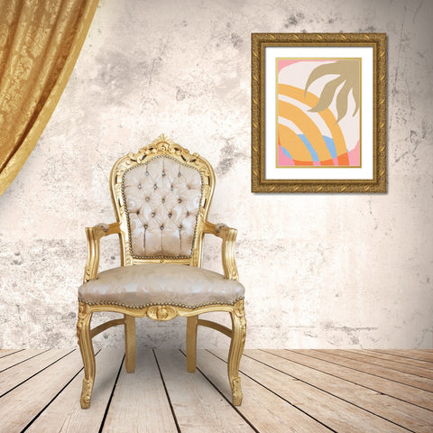 Sun and Botanics Gold Ornate Wood Framed Art Print with Double Matting by Demir, Aylin