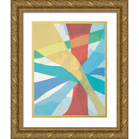 Lines Gold Ornate Wood Framed Art Print with Double Matting by Demir, Aylin