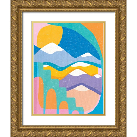 The Hike Gold Ornate Wood Framed Art Print with Double Matting by Demir, Aylin