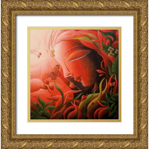Mother Nature Gold Ornate Wood Framed Art Print with Double Matting by Mukherjee, Dhananjoy