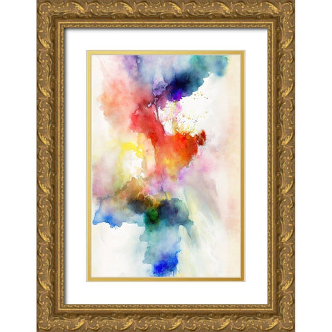 Smoking Glass Gold Ornate Wood Framed Art Print with Double Matting by Mauro