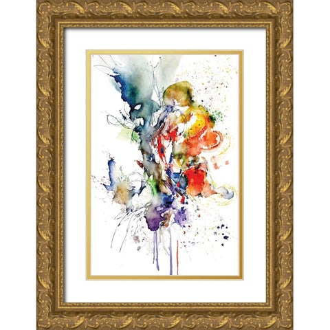 Abstract shape Gold Ornate Wood Framed Art Print with Double Matting by Mauro