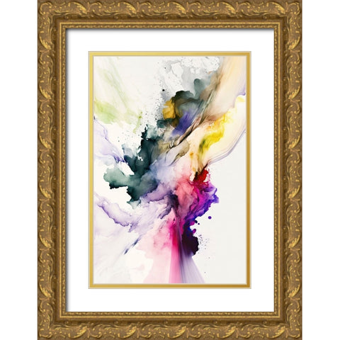 Dancing Colors Gold Ornate Wood Framed Art Print with Double Matting by Mauro
