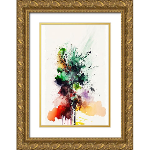 Chromatic Roots Gold Ornate Wood Framed Art Print with Double Matting by Mauro