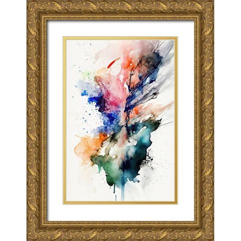 Stranger Shapes Gold Ornate Wood Framed Art Print with Double Matting by Mauro