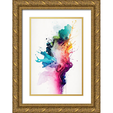 Blissful Chaos Gold Ornate Wood Framed Art Print with Double Matting by Mauro