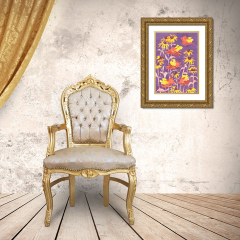 Flying Piglets Gold Ornate Wood Framed Art Print with Double Matting by Zwara, Ania