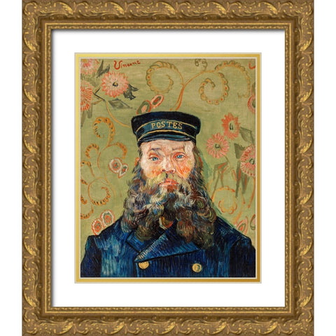 The Postman Gold Ornate Wood Framed Art Print with Double Matting by Pictufy