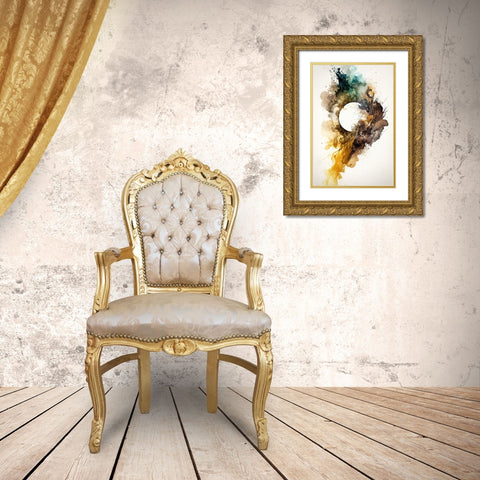 Sunburst in Autumn Gold Ornate Wood Framed Art Print with Double Matting by Mauro