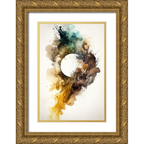 Sunburst in Autumn Gold Ornate Wood Framed Art Print with Double Matting by Mauro