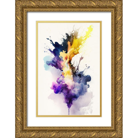 Mystical Smoke Gold Ornate Wood Framed Art Print with Double Matting by Mauro