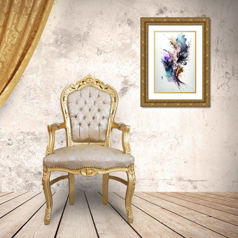 Chromatic Symphony Gold Ornate Wood Framed Art Print with Double Matting by Mauro