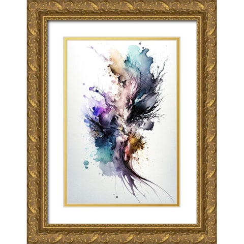 Chromatic Symphony Gold Ornate Wood Framed Art Print with Double Matting by Mauro
