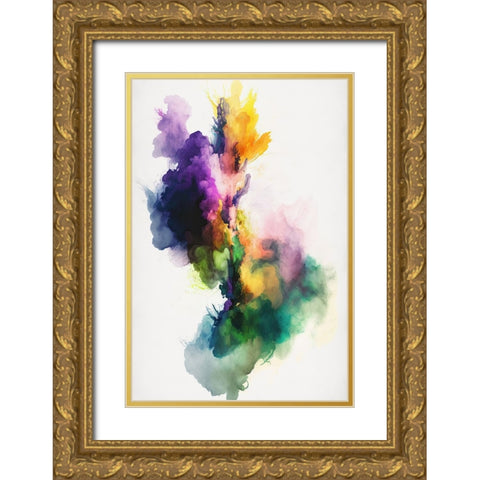 Vibrant Smoke Gold Ornate Wood Framed Art Print with Double Matting by Mauro
