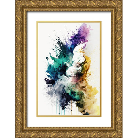 Radiant Mirage Gold Ornate Wood Framed Art Print with Double Matting by Mauro
