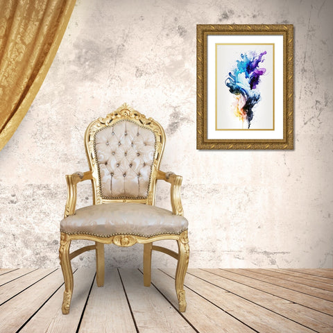Whispers of Smoke Gold Ornate Wood Framed Art Print with Double Matting by Mauro