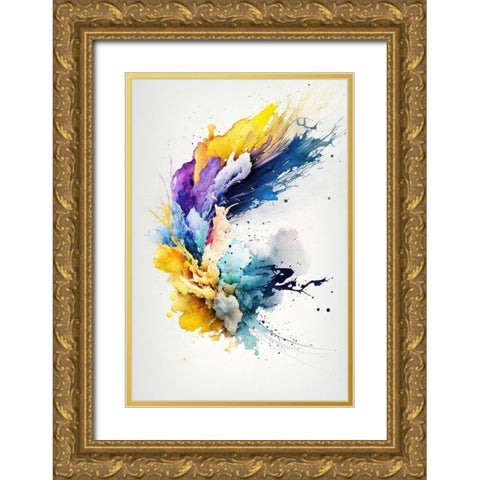 Mystic Fluidity Gold Ornate Wood Framed Art Print with Double Matting by Mauro
