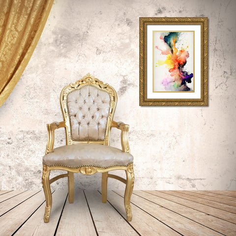 Mesmerizing Abstraction Gold Ornate Wood Framed Art Print with Double Matting by Mauro