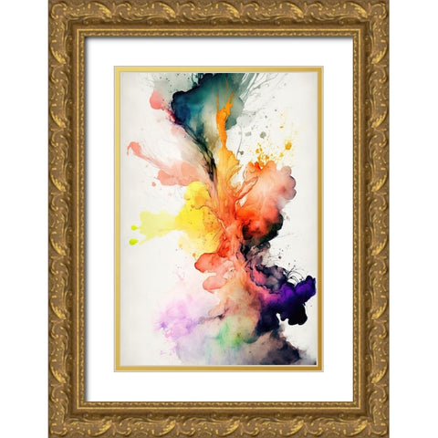 Mesmerizing Abstraction Gold Ornate Wood Framed Art Print with Double Matting by Mauro