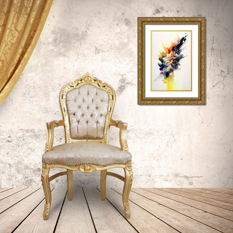 Colorful Explosion Gold Ornate Wood Framed Art Print with Double Matting by Mauro