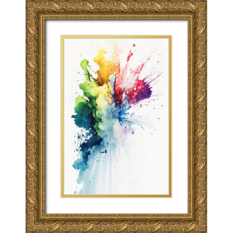 Bullet impact Gold Ornate Wood Framed Art Print with Double Matting by Mauro