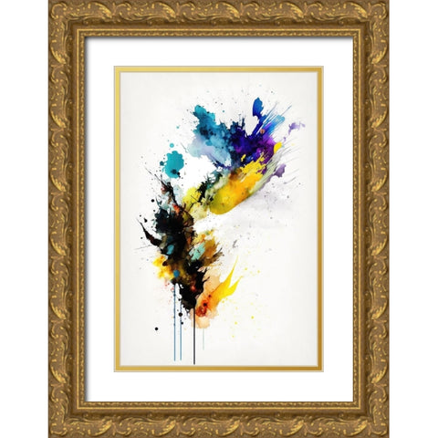 Amorphous Encounter Gold Ornate Wood Framed Art Print with Double Matting by Mauro