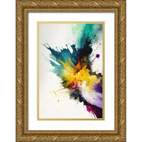 Chromatic Chaos Gold Ornate Wood Framed Art Print with Double Matting by Mauro