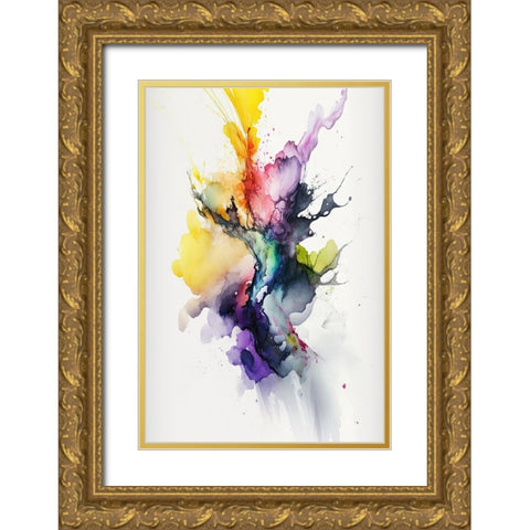 Chromatic Burst Gold Ornate Wood Framed Art Print with Double Matting by Mauro