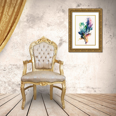 Leafy Whirlwind Gold Ornate Wood Framed Art Print with Double Matting by Mauro