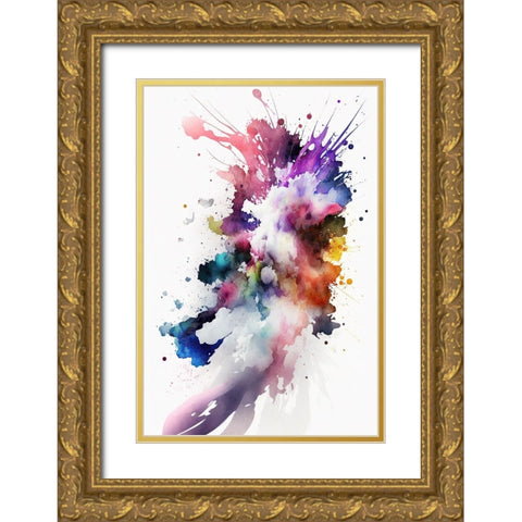 Radiant Explosion Gold Ornate Wood Framed Art Print with Double Matting by Mauro