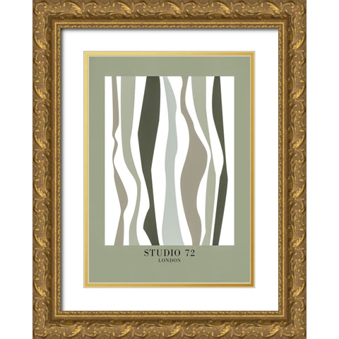 Studio 72 Green Gold Ornate Wood Framed Art Print with Double Matting by Pictufy Studio II