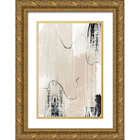 Brush strokes-1 Gold Ornate Wood Framed Art Print with Double Matting by Moss, Sally Ann