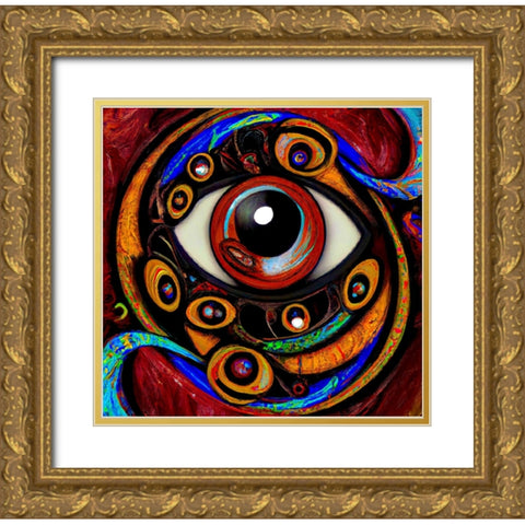 EyesX Gold Ornate Wood Framed Art Print with Double Matting by Baco, Velibor