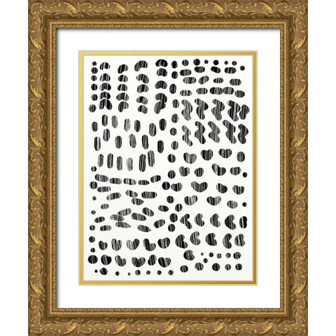 Dots and Strokes Gold Ornate Wood Framed Art Print with Double Matting by Hobday, Dan