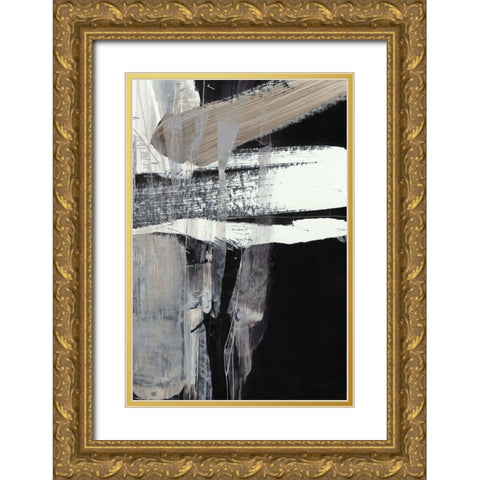 Falling Gold Ornate Wood Framed Art Print with Double Matting by Hobday, Dan
