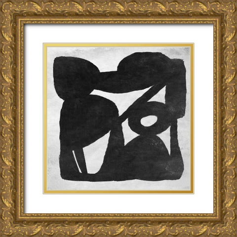 Abstract Melody No5 Gold Ornate Wood Framed Art Print with Double Matting by Hobday, Dan