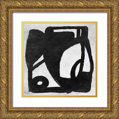 Abstract Melody No3 Gold Ornate Wood Framed Art Print with Double Matting by Hobday, Dan