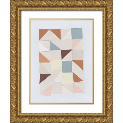 Pastel Geometrics Gold Ornate Wood Framed Art Print with Double Matting by Hobday, Dan