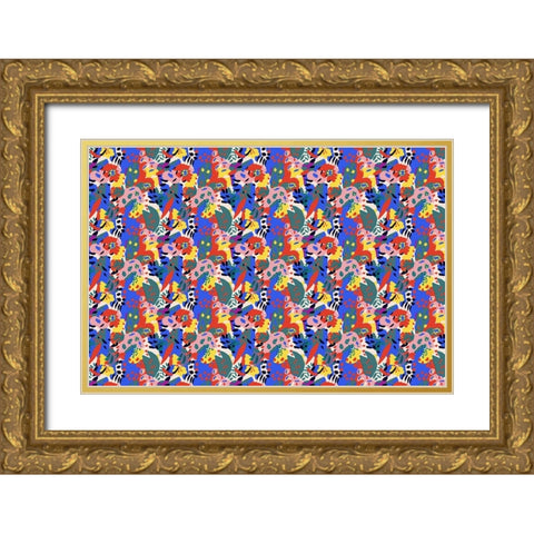 Ppattern No 139 Gold Ornate Wood Framed Art Print with Double Matting by Treechild