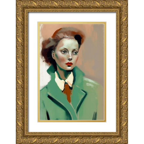 Agent Six Gold Ornate Wood Framed Art Print with Double Matting by Treechild