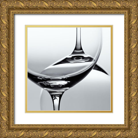Glass Gold Ornate Wood Framed Art Print with Double Matting by Hejha