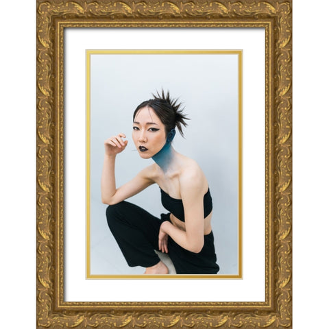 Asami Gold Ornate Wood Framed Art Print with Double Matting by h112o1