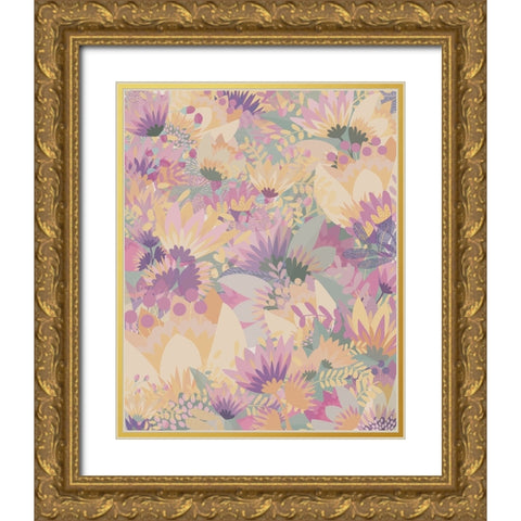 Scandi japandi flowers 1 Gold Ornate Wood Framed Art Print with Double Matting by Manovski, Sarah
