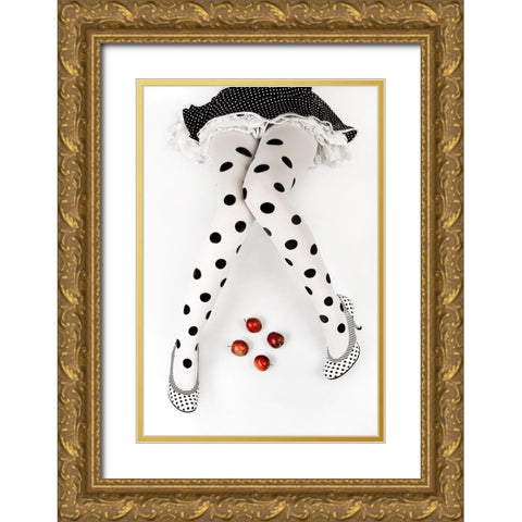Dotted Gold Ornate Wood Framed Art Print with Double Matting by Wasilewski, Adam