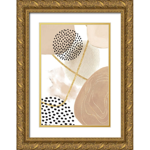 Jealous Beige-1 Gold Ornate Wood Framed Art Print with Double Matting by Moss, Sally Ann