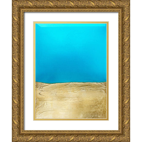Azure Gold Gold Ornate Wood Framed Art Print with Double Matting by Storms, Alyson