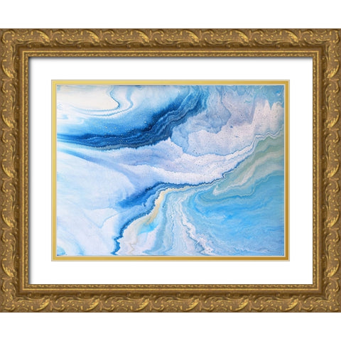 Colorful Ocean Gold Ornate Wood Framed Art Print with Double Matting by Storms, Alyson
